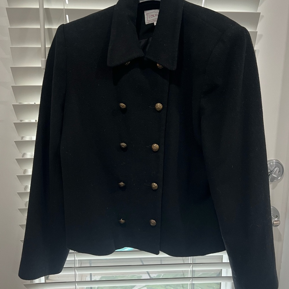 Vintage Black Double-Breasted Wool Jacket